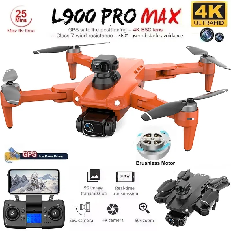 Fpv Brushless Rc Drone 4K - L900 Pro MAX GPS-Drohne 4K Professionelle
