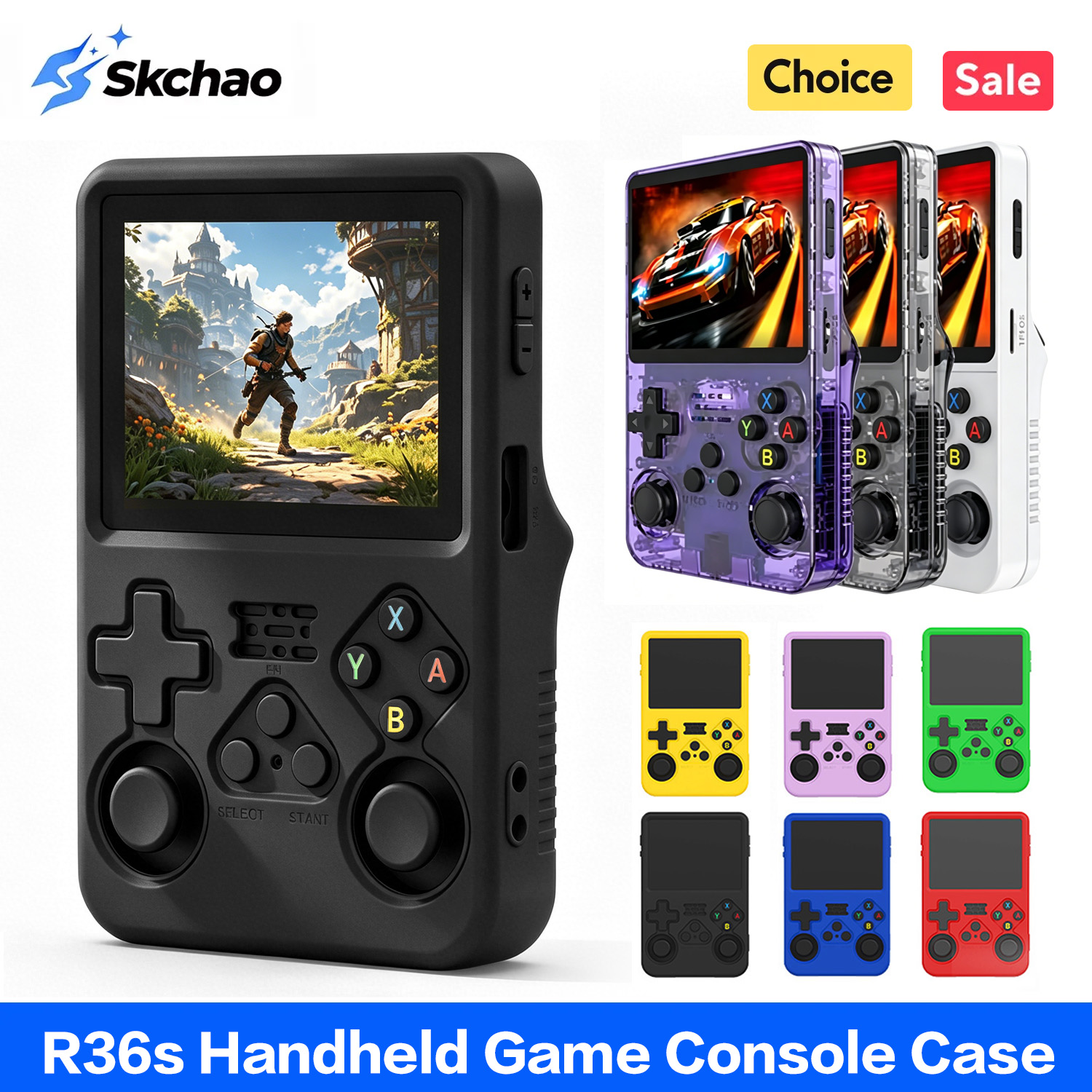 Retro Handheld Game Console R36S - Schutzhülle für R36S, Silikonhülle, weich, 360°-Schutz.