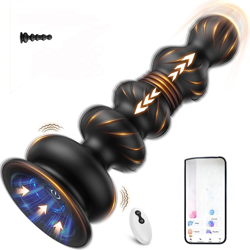 Remote Control Toys - App+Fernbedienung Vibrator Stoßende Analkugeln Prostatamassagegerät Anal-Butt-Plug