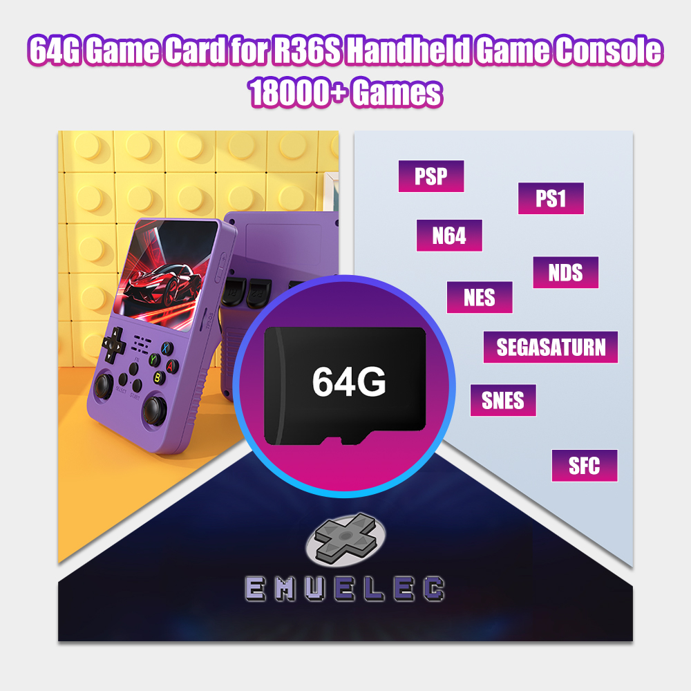Retro Handheld Game Console R36S - 64G Game TF-Karte für R36S Video