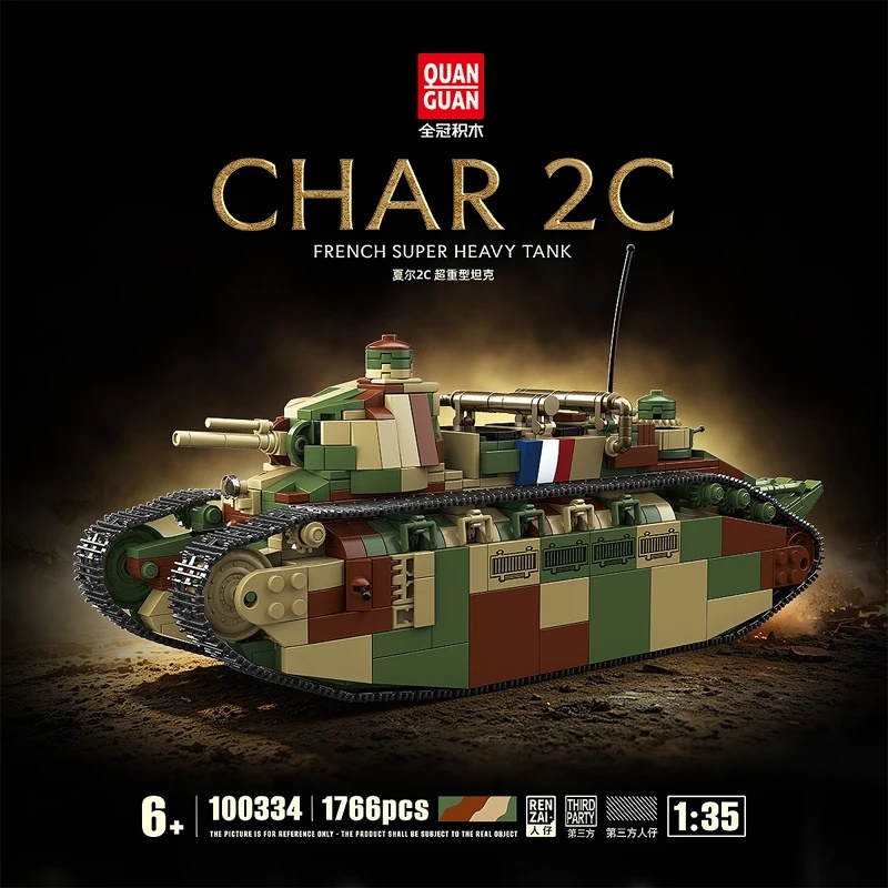 Lego Compatible Military Tank - Französischer Char 2c Superschwerer Panzer Gepanzertes