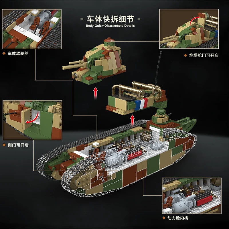 Französischer Char 2c Supersch – Lego Compatible Military Tank Bewertung und Preis